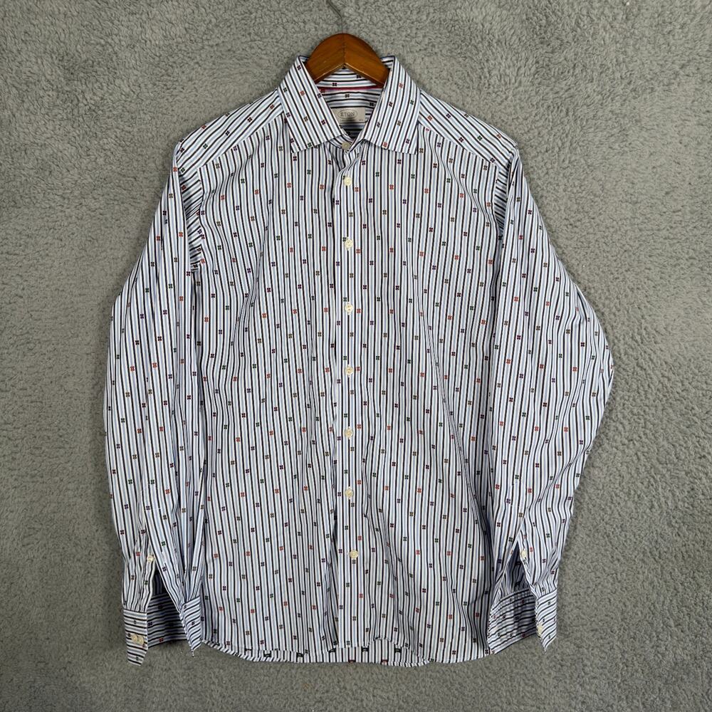 Men's Eton Button-Up Slim Shirt Micro Floral Sz 42/16.5